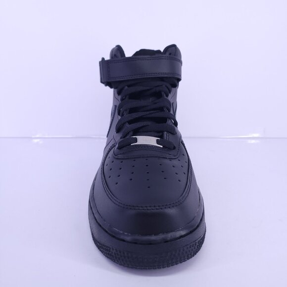 Nike Air Force 1 Mid '07 Black Leather Sneakers Size 11 CW2289-001 - Picture 2 of 16